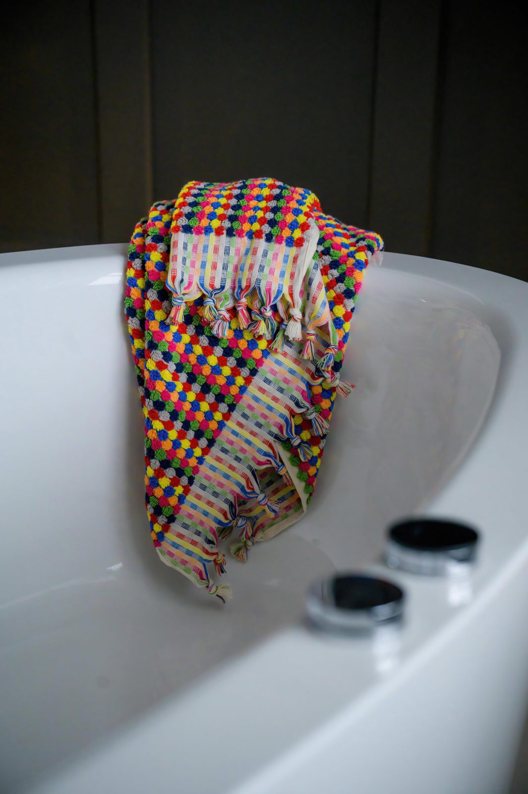 bath multi coloured towel
